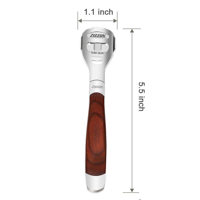 ZIZZON Foot Care Pedicure Callus Shaver Hard Skin Remover Wood Handle 10 Blades ZIZZON - Image 2